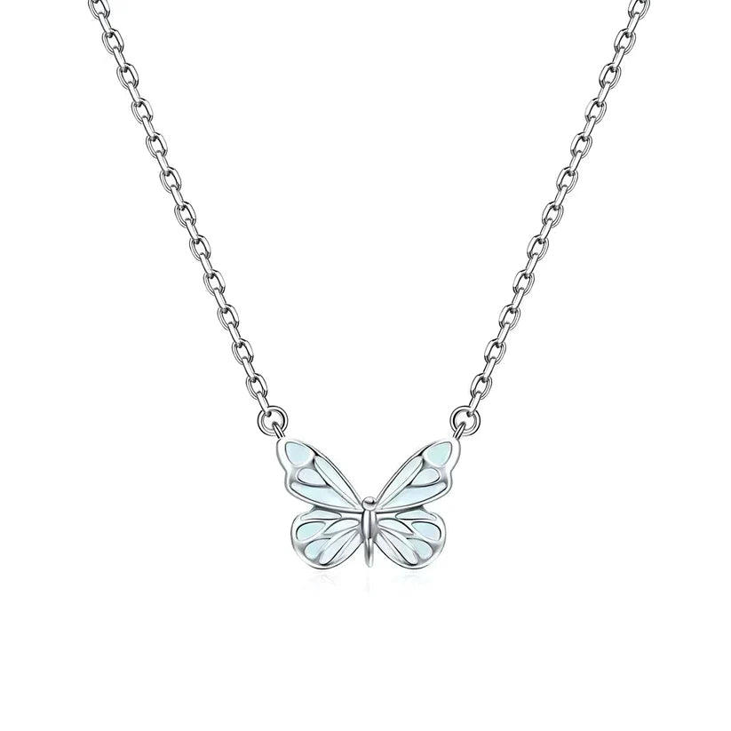 Collier Papillon Bleu Rêve Lumineux